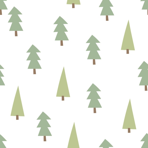 Christmas Seamless Pattern design with trees Vector illustration