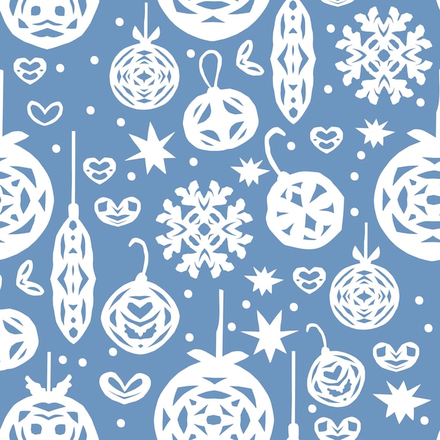 Christmas seamless pattern Paper craft design