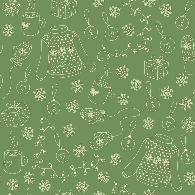 Christmas seamless pattern vector