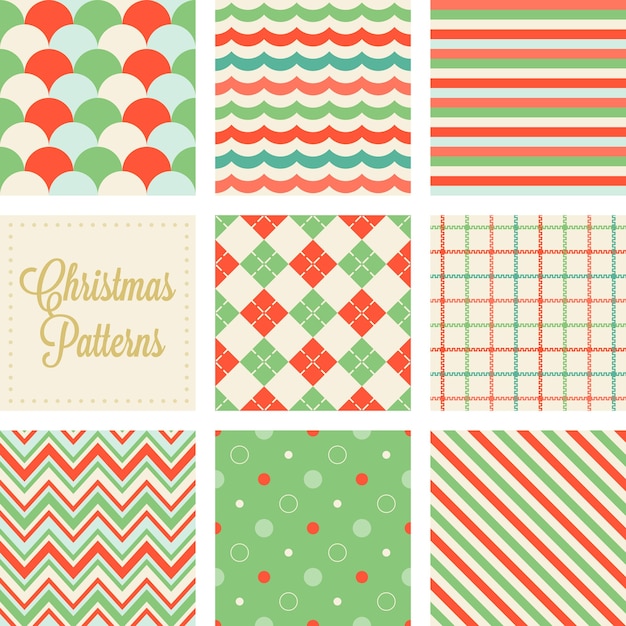 Christmas seamless pattern in vintage style