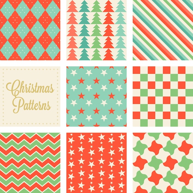 Christmas seamless pattern in vintage style