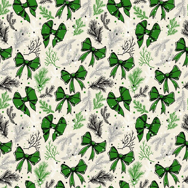 Christmas seamless pattern with christmas bows