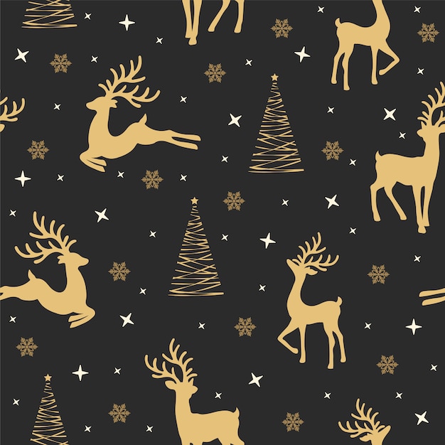 Christmas seamless pattern with reindeer background