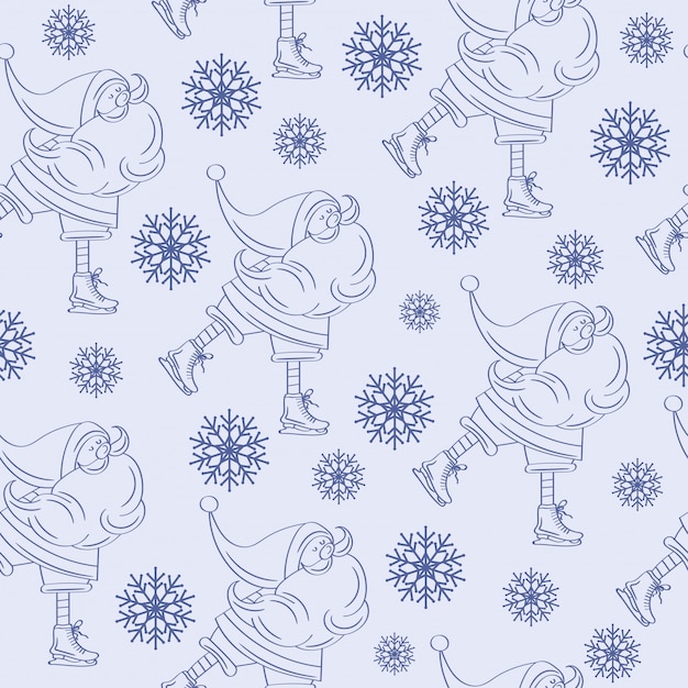 Christmas seamless pattern with Santa