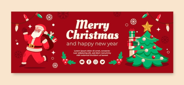 Christmas season celebration social media cover template