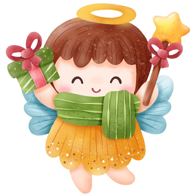 Christmas Series Cute Little Angel Illustration