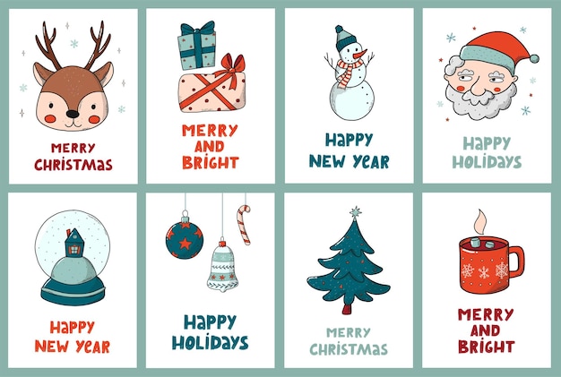 Christmas set of cards, nursery posters, prints, banners, invitations, sublimation design