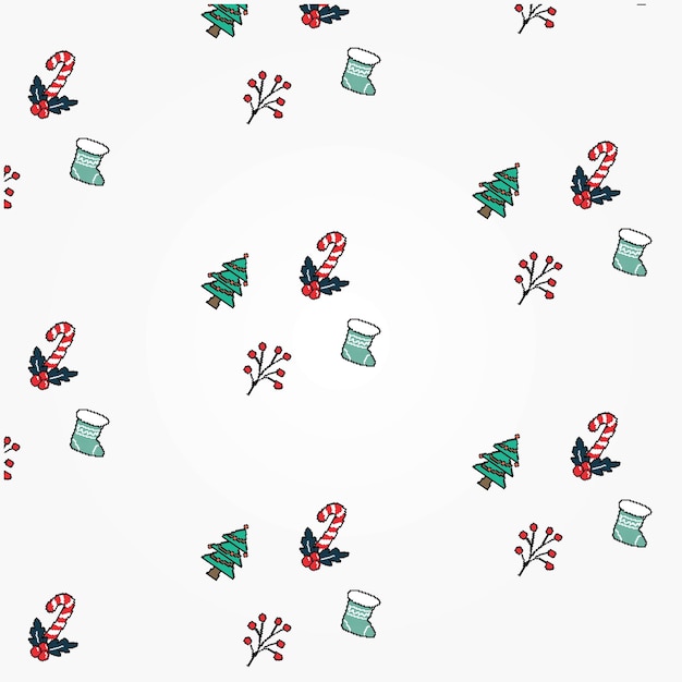 Christmas set seamless pattern. Christmas elements