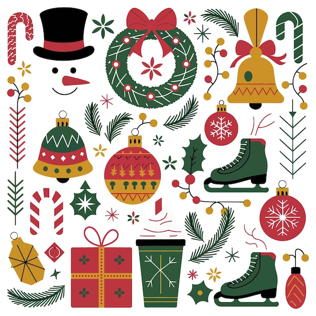 Vector christmas set vector art illustration