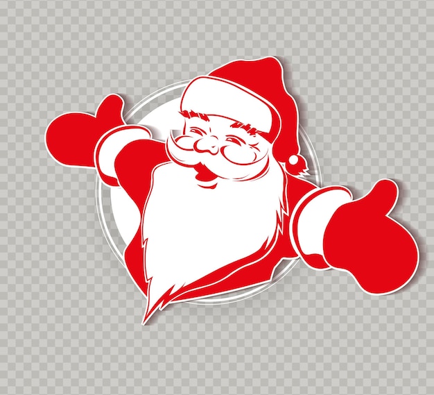 Vector christmas silhouette of santa claus hands apart