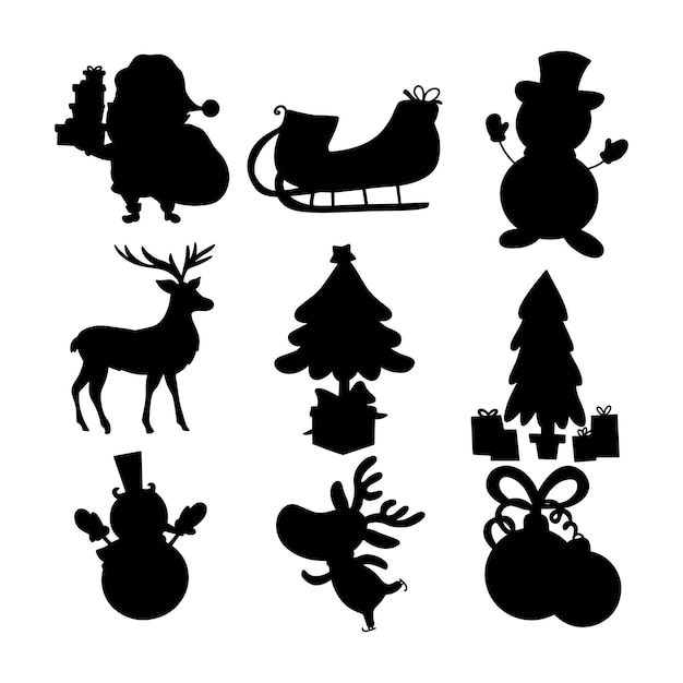 christmas silhouette set