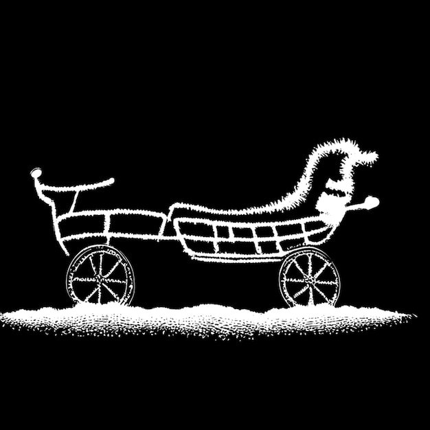 christmas sleigh vector illustration engraving