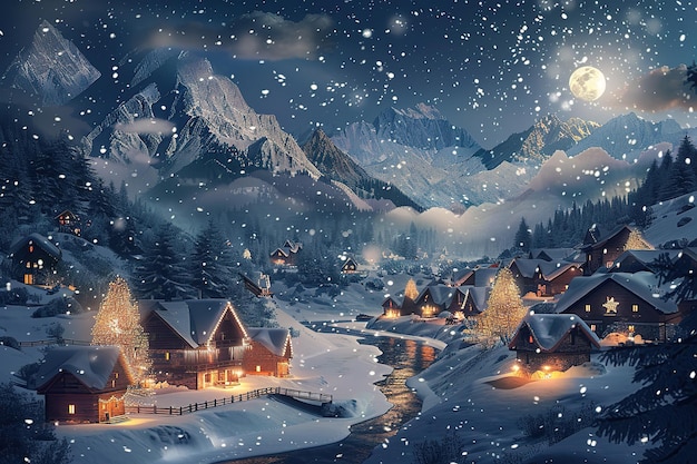 Christmas a small cottage on top 3D illustration