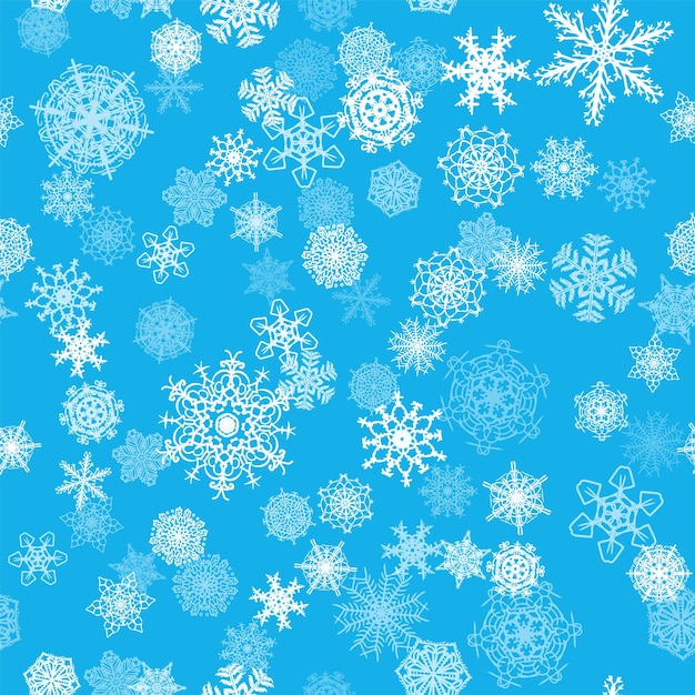 Christmas snow seamless pattern with beautiful snowflakes