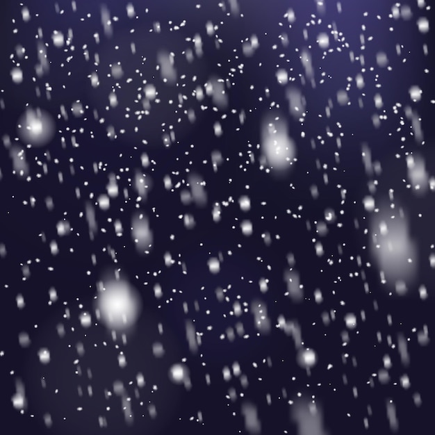 Christmas snowfall Realistic falling snow for card poster template