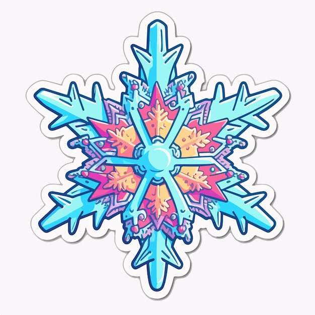 Christmas snowflake cartoon sticker xmas snowflake stickers pack Winter holidays