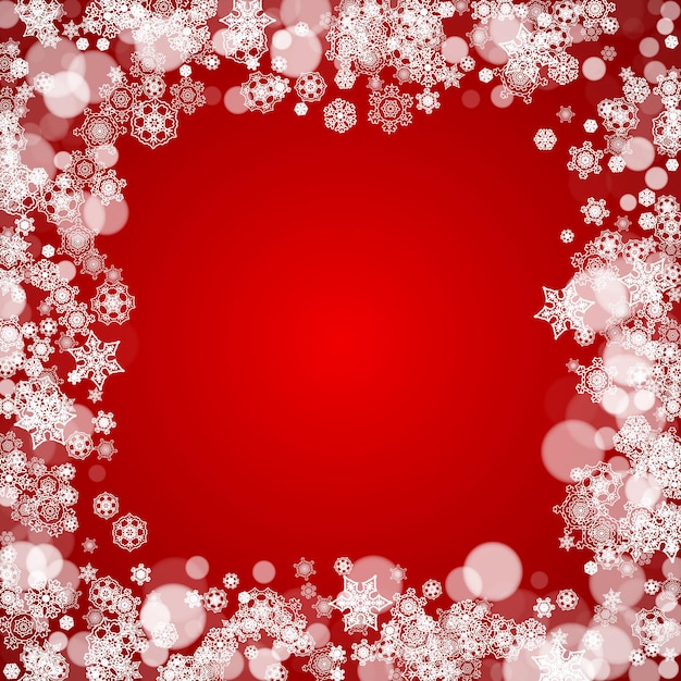 Christmas snowflakes on red background