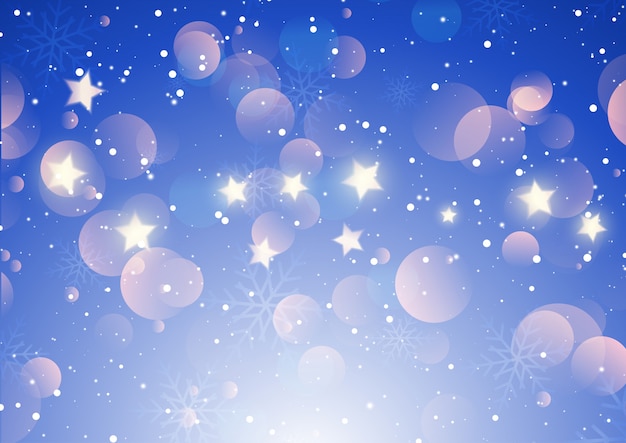 Christmas snowflakes and stars background