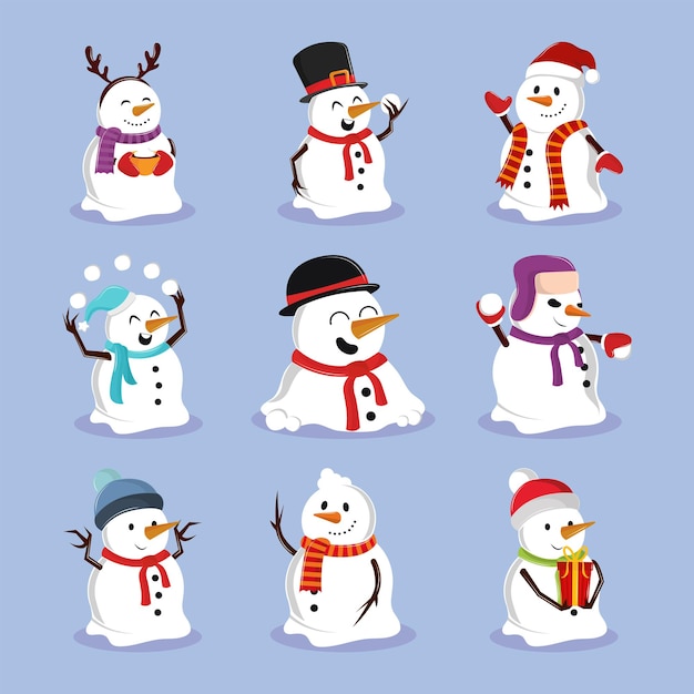 Christmas snowman icons