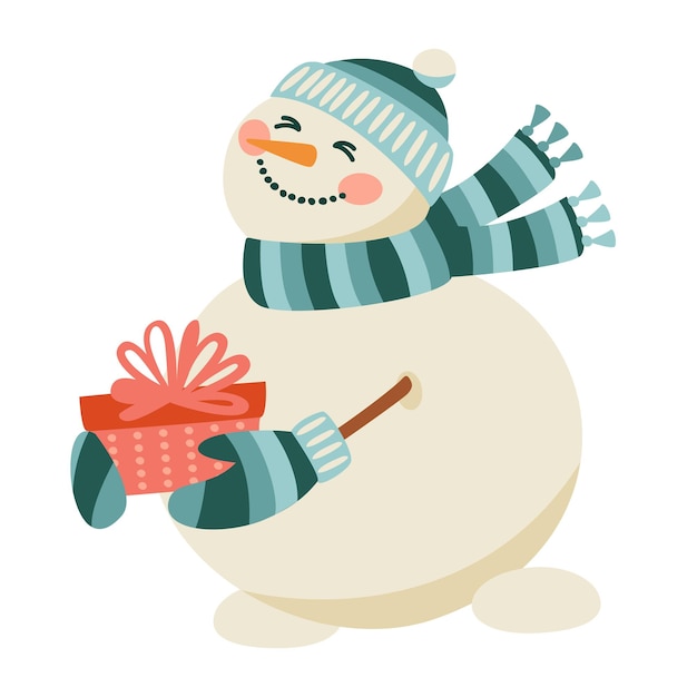 Christmas snowman Isolated illustration Element design