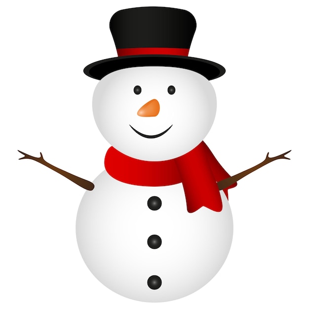 Christmas Snowman on white background vector illustration