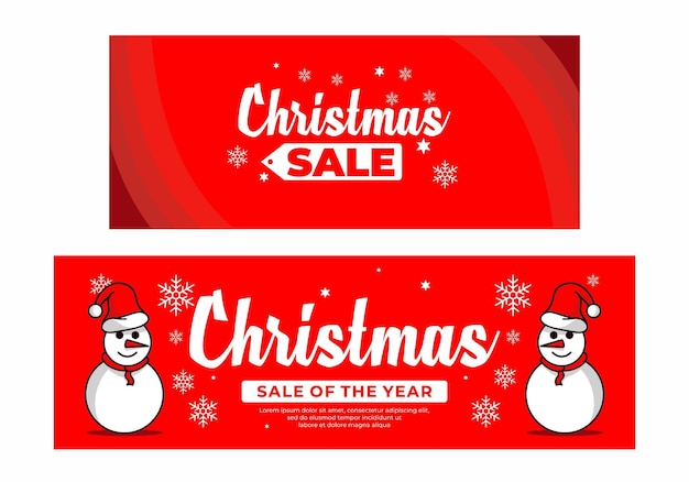 Christmas social media banner and ads design in red color