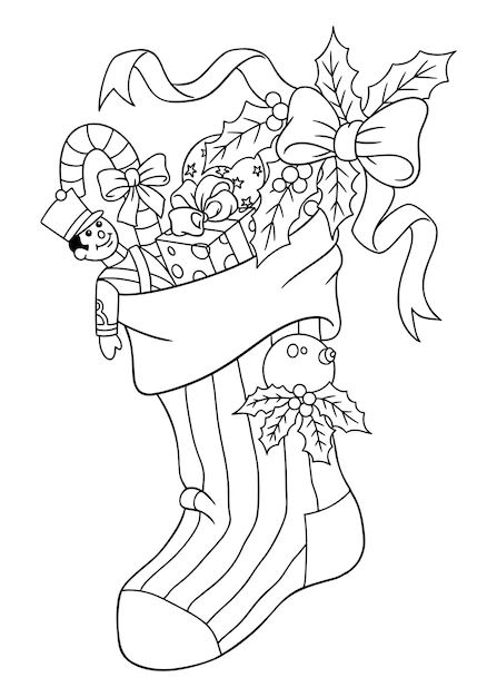 Christmas Sock Coloring Page