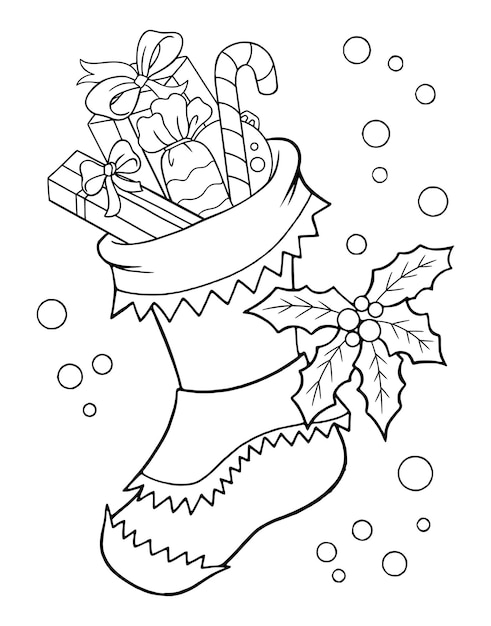 Christmas Sock Coloring Page