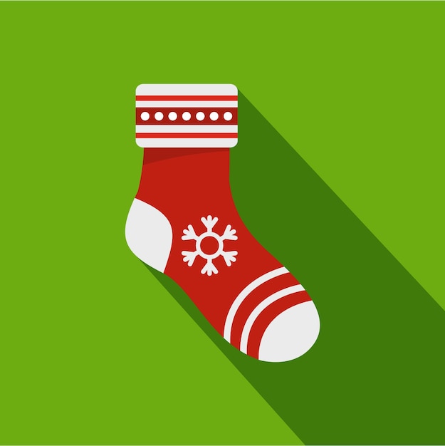 Christmas sock icon Flat illustration of christmas sock vector icon for web