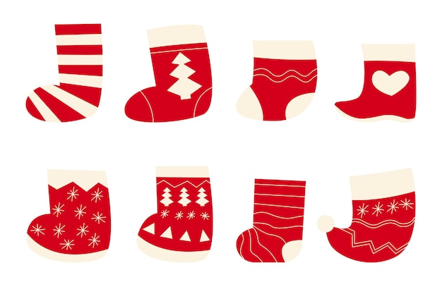 christmas sock set new year socks christmas gifts over the fireplace winter pattern ornament