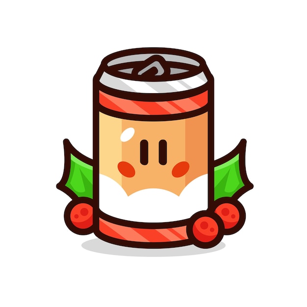 Christmas soda cartoon vector illustration