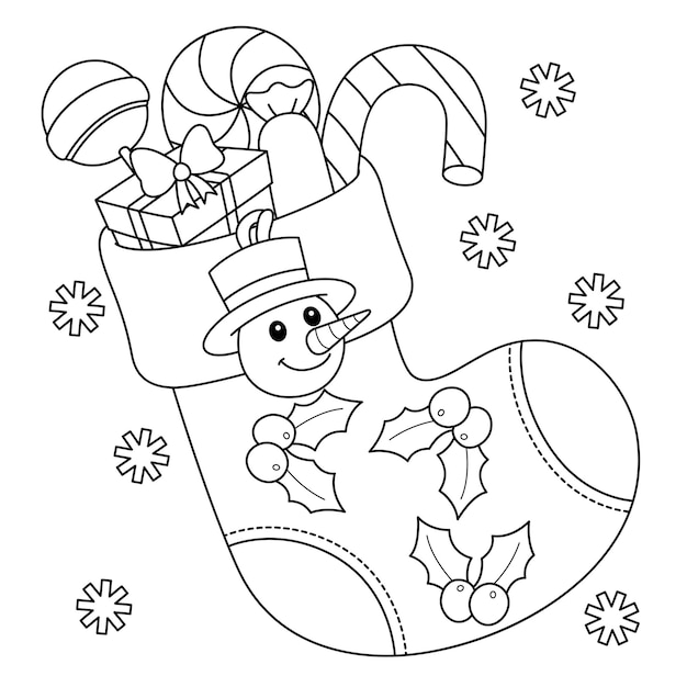 Christmas Stacking Coloring Page for Kids