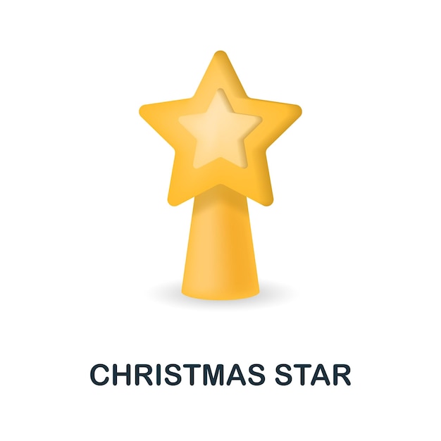 Christmas Star icon 3d illustration from christmas collection Creative Christmas Star 3d icon for web design templates infographics and more