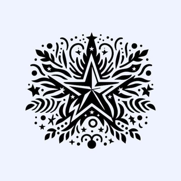 Vector christmas star silhouette vector illustration design