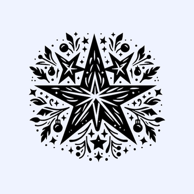 Vector christmas star silhouette vector illustration design