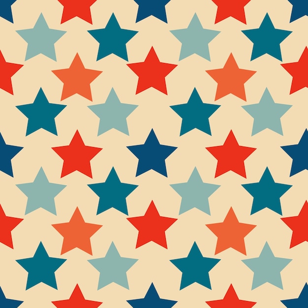 Christmas stars seamless pattern Vintage retro pattern with stars