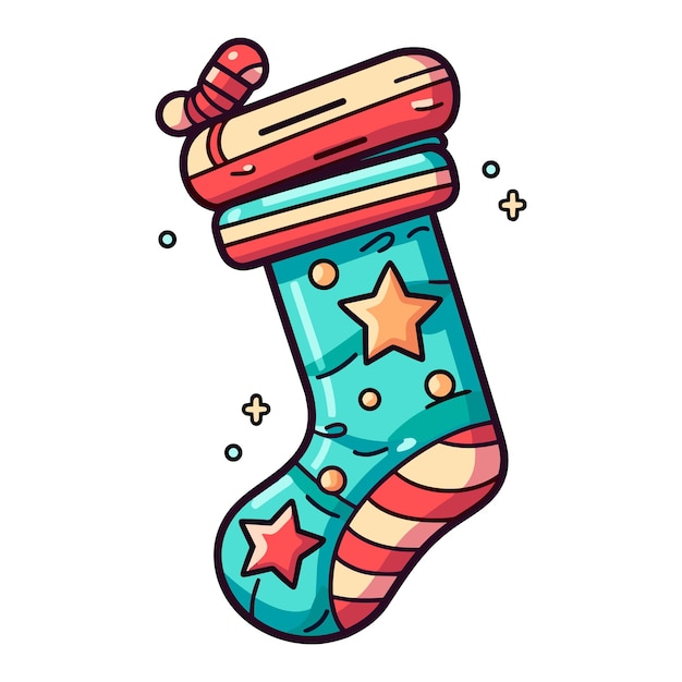 Christmas Stocking Icon on Transparent Background