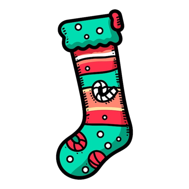 Christmas Stocking Icon on Transparent Background