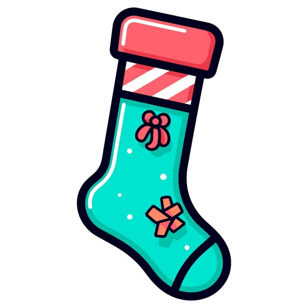 Christmas Stocking Icon on Transparent Background