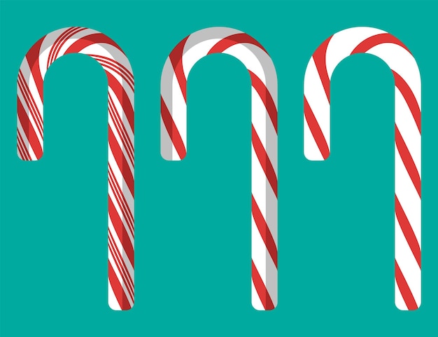 Christmas striped stick candy Christmas candy cane icon Vector illustration