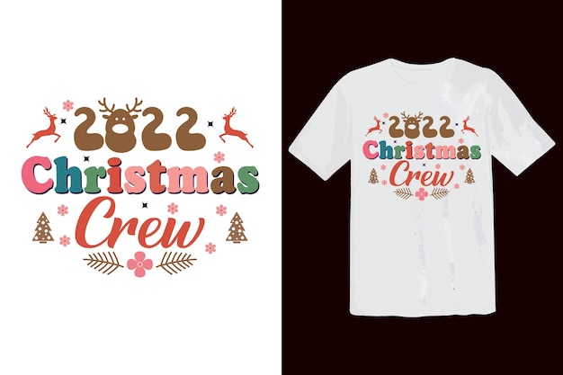 Vector christmas svg groovy retro shirt. christmas family 2022 gift t shirt design.