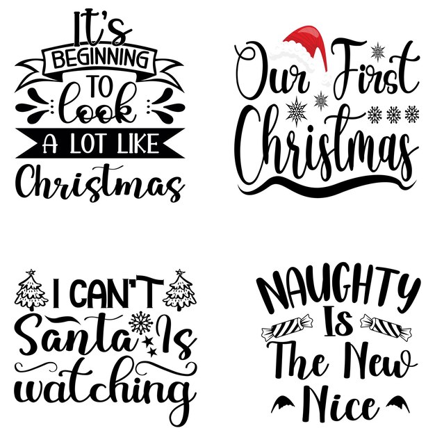 Vector christmas svg quotes typography tshirt design