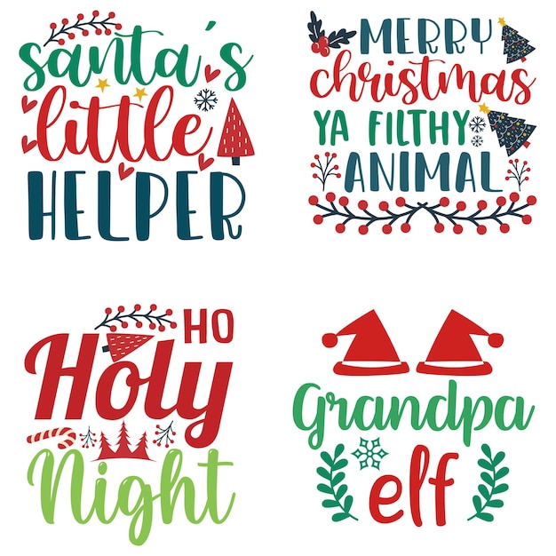 Vector christmas svg typography design