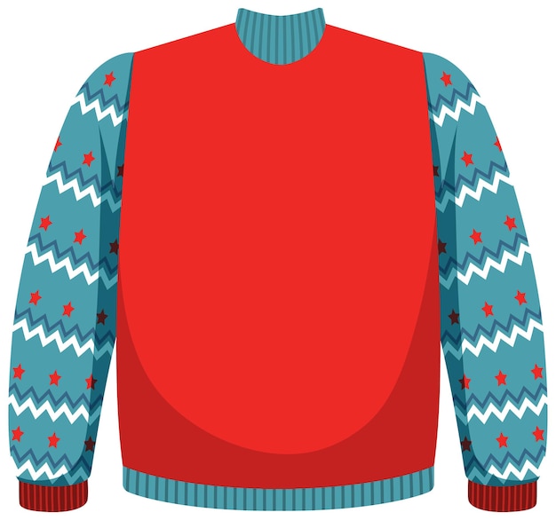 Vector christmas sweater in cartoon style isolated