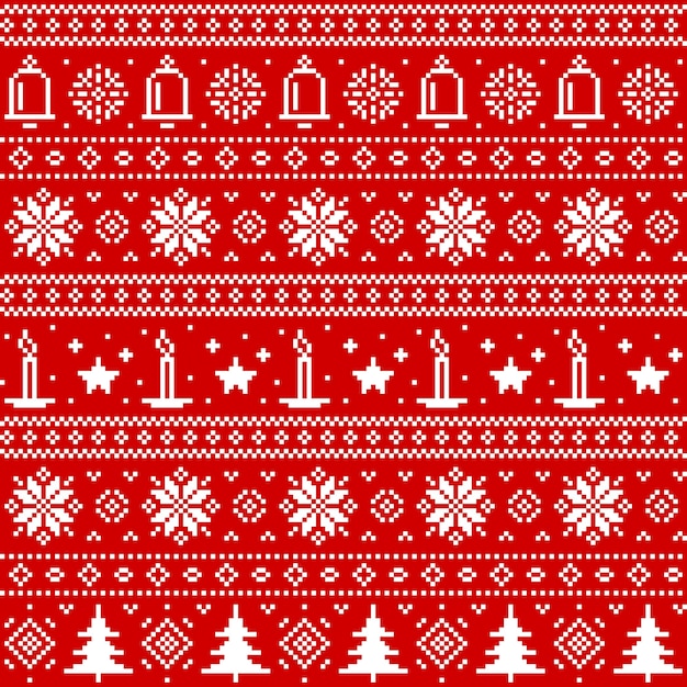 Christmas sweater seamless pattern Xmas ornaments