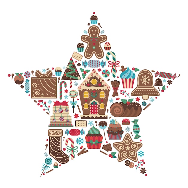 Christmas Sweet Treats in Star Shape Print