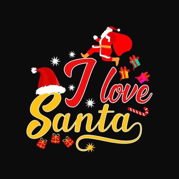 Christmas t-shirt design, Merry Christmas holiday typography, Vector illustration