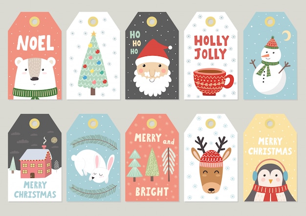 Christmas tags cute collection