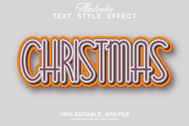 Christmas text effect editable