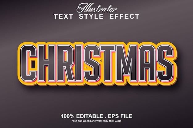 Christmas text effect editable